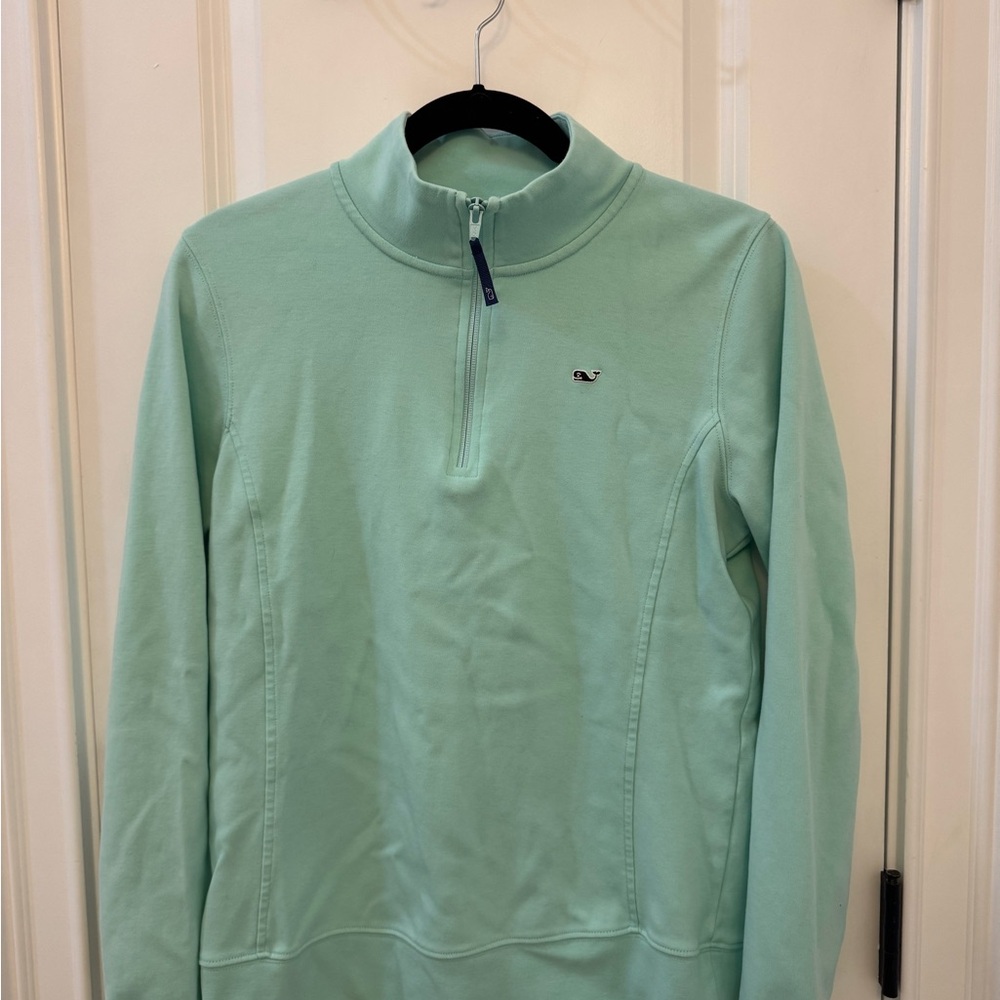 Vineyard Vines Women's Mint Green Quarter-Zip Sweatshirt